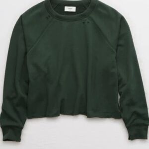Aerie Sunday Soft Distressed Crew Sweatshirt